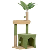 Produktbild von Novzep Kratzbaum mit Höhle und Katzenbett im Blätter-Design für Katzen bis 5 kg
