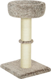 Novzep Kratzsäule Katzenbaum mit Plüsch und Sisal in Braun und Creme, 87 cm – Bild 1 von 1