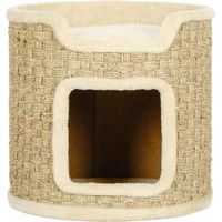 Produktbild von Novzep Kratztonne für Katzen aus Plüsch und Sisal in Beige, Durchmesser 38 cm und Höhe 37 cm