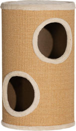 Novzep Kratztonne für Katzen aus Plüsch und Sisal in Braun-Beige, Durchmesser 35 cm, Höhe 60 cm – Bild 1 von 2