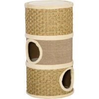 Produktbild von Novzep Kratztonne für Katzen mit 3 Ebenen aus Plüsch und Sisal, 70 cm Höhe