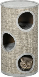 Novzep Kratztonne für Katzen mit 3 Ebenen und Sisal, Hellgrau, 38 cm x 38 cm x 70 cm – Bild 1 von 2