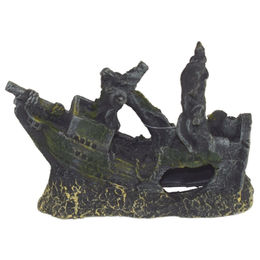Nuber Aquarium Dekofigur Schiffswrack Höhle Grau 12,5x4,5x9 cm – Bild 1 von 2