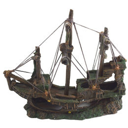 Produktbild von Nuber Aquarium Dekofigur Schiffswrack mit Höhle in Braun und Bunt 32x10x28 cm