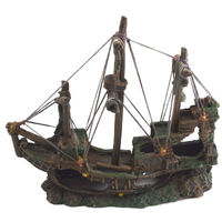 Produktbild von Nuber Aquarium Dekofigur Schiffswrack mit Höhle in Braun und Bunt 32x10x28 cm