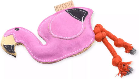 Produktbild von NufNuf Hundespielzeug Flamingo aus Plüsch und Leder in Rosa