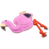 Produktbild von NufNuf Hundespielzeug Flamingo aus Plüsch und Leder in Rosa