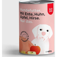 Produktbild von NUR DAS Hundefutter Ente und Apfel mit hohem Fleischanteil ohne Konservierungsstoffe 400g