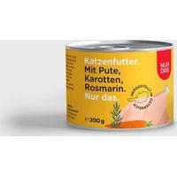 Produktbild von NUR DAS Hundefutter Pute und Karotte Getreidefrei mit hohem Fleischanteil 200g