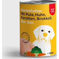 Produktbild von NUR DAS Hundefutter Pute und Karotte mit hohem Fleischanteil 400g