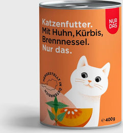 Produktbild von NUR DAS Katzenfutter Huhn und Kürbis Dose 400g getreidefrei mit hohem Fleischanteil