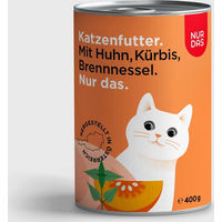 Produktbild von NUR DAS Katzenfutter Huhn und Kürbis Dose 400g getreidefrei mit hohem Fleischanteil