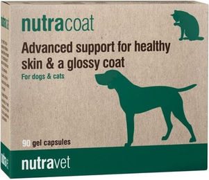 Produktbild von Nutravet Nutracoat Nahrungsergänzung für Haut und Fell von Hunden und Katzen 90 Kapseln
