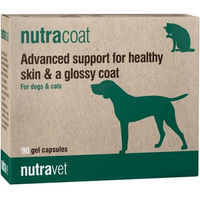 Produktbild von Nutravet Nutracoat Nahrungsergänzung für Haut und Fell von Hunden und Katzen 90 Kapseln