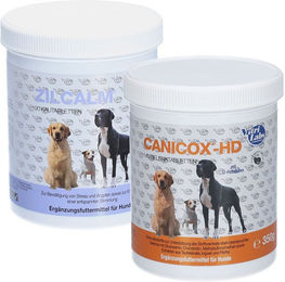 Produktbild von Nutrilabs Canicox-HD + ZILCALM Kautabletten für Hunde zur Unterstützung von Gelenken und Beruhigung