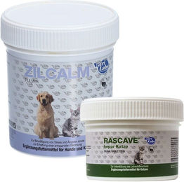 NutriLabs Rascave Hepar und Zilcalm Pulver Set für Katzen zur Unterstützung von Leber, Magen-Darm und Beruhigung – Bild 1 von 1