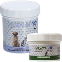 Produktbild von NutriLabs Rascave Hepar und Zilcalm Pulver Set für Katzen zur Unterstützung von Leber, Magen-Darm und Beruhigung