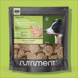 Nutriment BARF In One Kaninchen Monoprotein Hypoallergen für alle Altersstufen 750 g – Bild 1 von 5