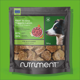 Nutriment Barf in One Lamm Nuggets Getreidefrei mit hohem Fleischanteil 750 g – Bild 1 von 2