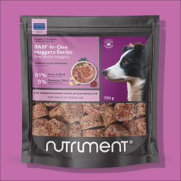 Nutriment BARF In One Senior Hund Stückchen Huhn und Rind getreidefrei glutenfrei 750 g – Bild 1 von 3