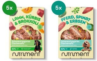 Nutriment Frischemenü Lamm & Pferd Sensitiv Hund Adult Probierpaket 10x400g - 10 x 400 g – Bild 1 von 3