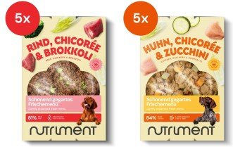 Nutriment Frischemenü Rind & Huhn Probierpaket für erwachsene Hunde 10x400g - 10 x 400 g – Bild 1 von 3