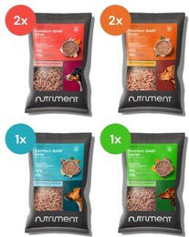 Nutriment Komfort-BARF Menü Probierpaket für Hunde Adult mit Lamm Rind Huhn Ente 6x1 kg mit hohem Fleischanteil – Bild 1 von 2