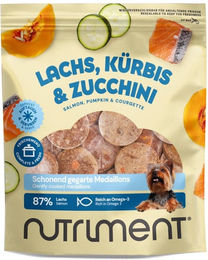 Nutriment Medaillons Lachs Kürbis Zucchini Getreidefrei und Glutenfrei Schonkost für Hunde – Bild 1 von 2