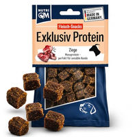 Produktbild von NutriQM Exklusiv Protein Hundesnack Ziege und Pferd Monoprotein Getreidefrei 5x 100g