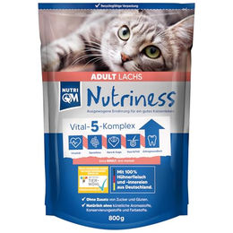 NutriQM Katzenfutter Trockenfutter Lachs und Huhn Adult Glutenfrei Ohne Zucker 800 g – Bild 1 von 7