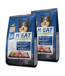 NutriQM M!EAT Hundefutter Trockenfutter Adult Geflügel und Rind Getreidefrei 2x12 kg – Bild 1 von 7