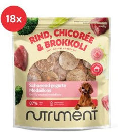 NutriQM Medaillons Rind mit Chicorée und Brokkoli für erwachsene Hunde 18x800 g - 18 x 800 g – Bild 1 von 3