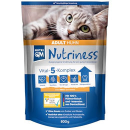 NutriQM Nutriness Adult Katzenfutter Trocken Huhn 800 g – Single Protein ohne Gluten und Zucker – Initiative Tierwohl zertifiziert – Bild 1 von 5
