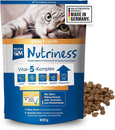 NutriQM Nutriness Adult Katzentrockenfutter Huhn Glutenfrei 6x800 g - 5 x 800 g – Bild 1 von 8