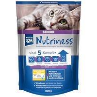 Produktbild von NutriQM Nutriness Katzenfutter trocken Senior Huhn 800 g – Glutenfreies Trockenfutter für ältere Katzen ohne Farb- und Aromastoffe sowie Konservierungsstoffe - 5 x 800 g