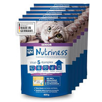 Produktbild von NutriQM Nutriness Katzenfutter Trockenfutter Senior Huhn Glutenfrei und Ohne Zucker 5x800g