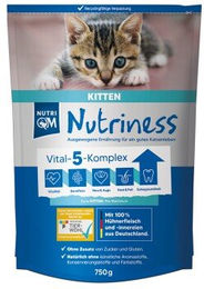 NutriQM Nutriness Kitten Trockenfutter Huhn glutenfrei 5 x 750g - 5 x 750 g – Bild 1 von 6