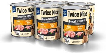 NutriQM Twice Nice Hundefutter Nass Huhn mit Hühnerbrust Filetstücken Kürbis und Apfel Getreidefrei 6 x 800g – Bild 1 von 7