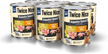 NutriQM Twice Nice Hundefutter Nass mit Huhn und Pute in Sauce, Getreidefrei, 6 x 800g Dose – Bild 1 von 6