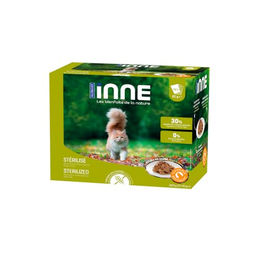 Produktbild von Nutrivet Inne Chat Fraicheur Katzenfutter für kastrierte Katzen mit Geflügel, Stückchen in Sauce, getreidefrei und Light, 12 x 85g - 12 x 85 g