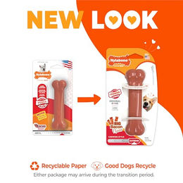 Nylabone Bacon Bone Kauspielzeug für kleine Hunde aus Nylon in Braun Größe S – Bild 1 von 2
