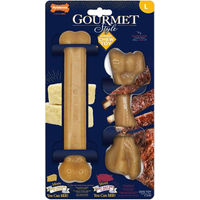 Produktbild von Nylabone Gourmet Strong Chew Kauspielzeug Cheddar & Ribs mit Schwein in Beige