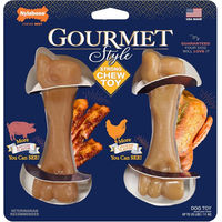 Produktbild von Nylabone Gourmet Strong Chew Kauspielzeug Chicken & Bacon für kleine Hunde in Beige