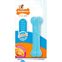Produktbild von Nylabone Kauspielzeug für Welpen Zahnpflege-Snack Huhn Rosa XS