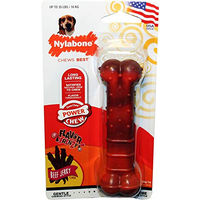 Produktbild von Nylabone Power Chew Wolf Bone Kauspielzeug für Hunde mit Rindegeschmack - 1 Stk.