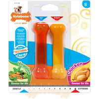 Produktbild von Nylabone Puppy Extreme Chew Kauspielzeug für Welpen mit Huhn und Gemüse 2er-Set Größe S