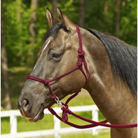 Produktbild von Nylon Knotenhalfter mit Ringen in Bordeaux für Warmblut und Kaltblut