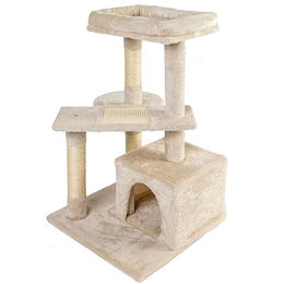 NYVI Katzen Kratzbaum Cremona Beige mit Katzenhöhle und Sisal Kratzsäule 79 cm – Bild 1 von 10