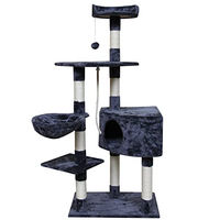 Produktbild von NYVI Katzen Kratzbaum Piacenza 141 cm Dunkelblau mit Katzenhöhle Hängematte und Sisal Kratzsäule