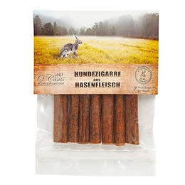 Produktbild von O'Canis Kauartikel Zigarren für Hunde mit Hasenfleisch getreidefrei und monoprotein 7 Stück 14 cm 0,18 kg - 7 x 180 g